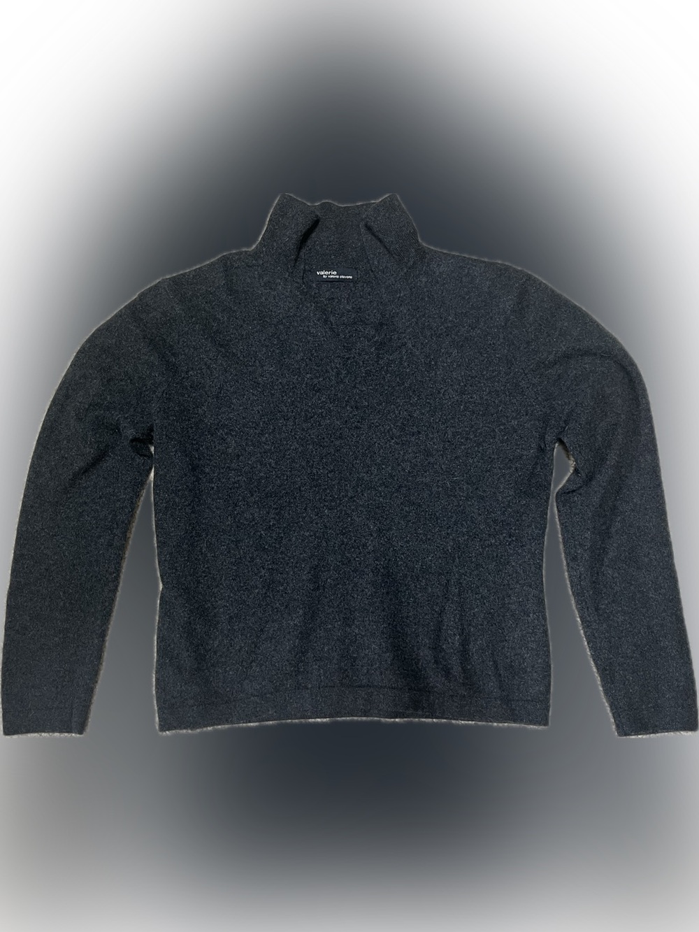 Valerie Stevens Women’s Black/Dark Gray Cashmere Sweater Size L